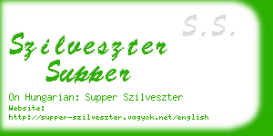 szilveszter supper business card